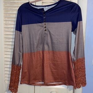 Multicolor striped long sleeve shirt